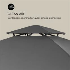 Steakhouse Al Sur Pavillon 244x260x152cm 160 G Flammhemmend Stahl Grau -Einrichtungsgeschäft 10033609 yy 0007 logo Blumfeldt Steakhouse al Sur Pavillon grau