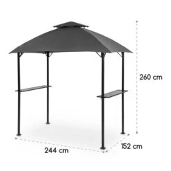 Steakhouse Al Sur Pavillon 244x260x152cm 160 G Flammhemmend Stahl Grau -Einrichtungsgeschäft 10033609 yy 0009 logo Blumfeldt Steakhouse al Sur Pavillon grau