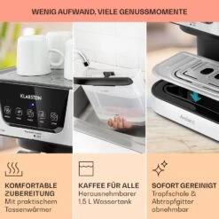 Arabica Espressomaschine 1050W 15 Bar 1,5l Touch-Bedienfeld Edelstahl -Einrichtungsgeschäft 10033729 de 0006 usp