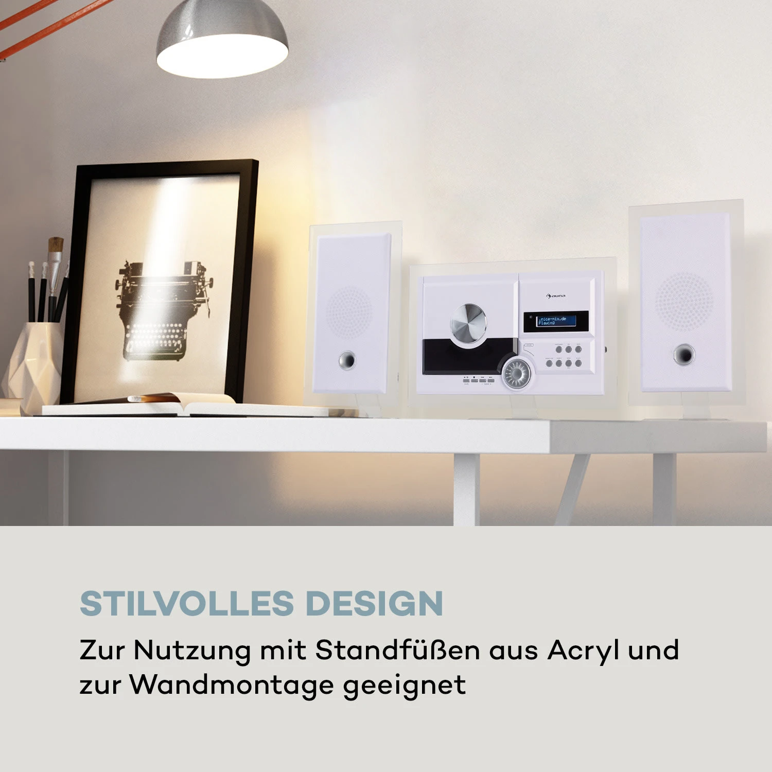 Stereo Sonic DAB+ Stereoanlage, DAB+, CD-Player, USB, BT, Weiß 2 Stereo Sonic DAB+ Stereoanlage, DAB+, CD-Player, USB, BT, Weiß – Bild 2