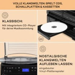 388-DAB+ Stereoanlage 20W Max. Vinyl CD Kassette BT FM/DAB+ USB -Einrichtungsgeschäft 10034091 de 0004 usp