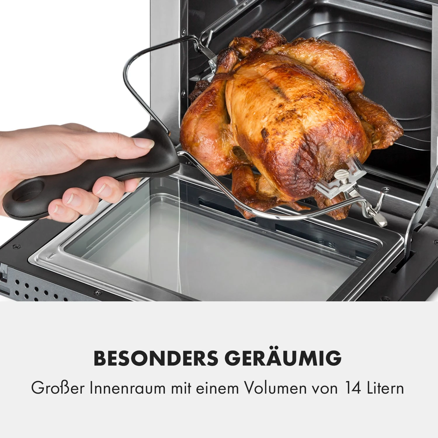 AeroVital Cube Chef Heißluftfritteuse 1700 W 14 Liter 16 Programme Ober- Und Unterhitze 4 AeroVital Cube Chef Heißluftfritteuse 1700 W 14 Liter 16 Programme Ober- Und Unterhitze – Bild 4