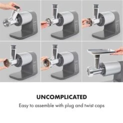 Mett Max Elektrischer Fleischwolf 600W Kupfermotor Aluminium 10 Mett Max Elektrischer Fleischwolf 600W Kupfermotor Aluminium -Einrichtungsgeschäft 10034244 yy 0003 logo Klarstein Mett Max elektrischer Fleischwolf grau