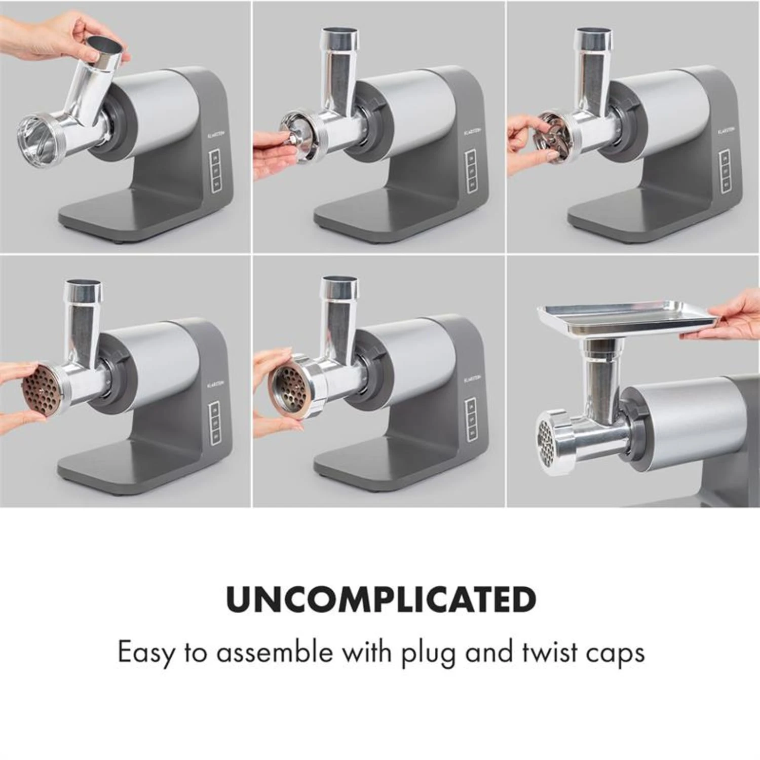 Mett Max Elektrischer Fleischwolf 600W Kupfermotor Aluminium 3 Mett Max Elektrischer Fleischwolf 600W Kupfermotor Aluminium – Bild 3