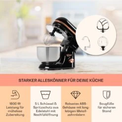 Bella Elegance Küchenmaschine 2000 W 2,7 PS 5,2 Ltr Edelstahl BPA-frei -Einrichtungsgeschäft 10034363 de 0003 usp