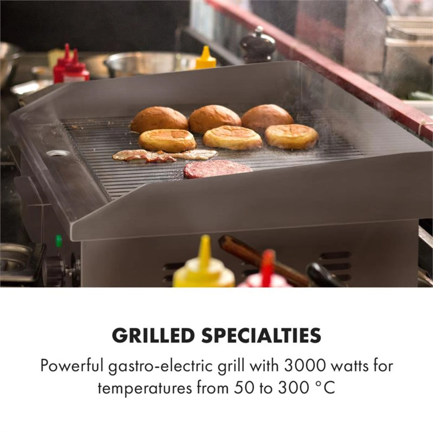 Grillmeile 3000R Elektrogrill 3000W Platte 54,5x35cm Geriffelt 2 Grillmeile 3000R Elektrogrill 3000W Platte 54,5x35cm Geriffelt – Bild 2