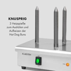 Wurstfabrik 600 Hot Dog Maker 600W 3 Spieße 5L 30-100°C Glas Edelstahl -Einrichtungsgeschäft 10034454 de 0005 logo