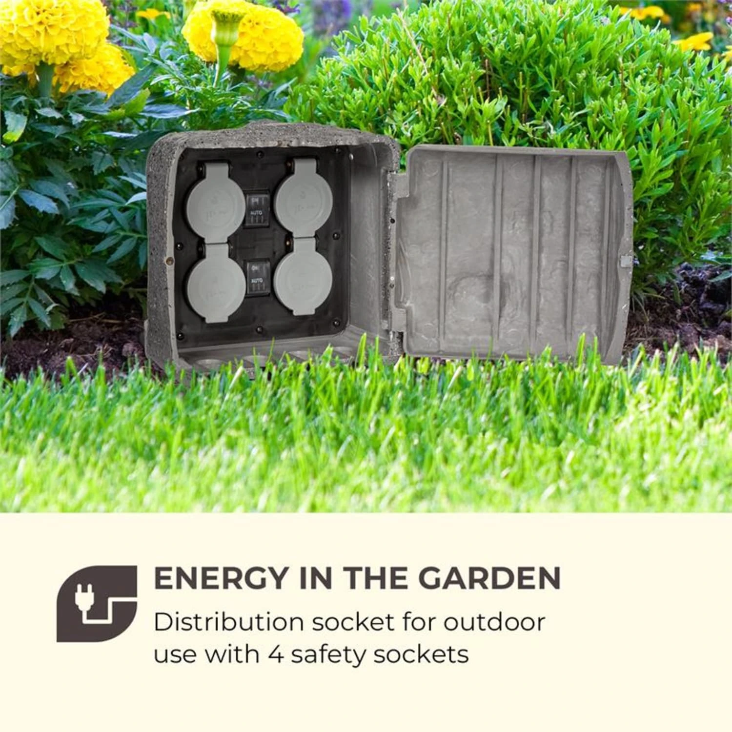 Power Rock Twilight 5 4-fach-Gartensteckdose IP44 Dämmerlichtsensor 5m 2 Power Rock Twilight 5 4-fach-Gartensteckdose IP44 Dämmerlichtsensor 5m – Bild 2