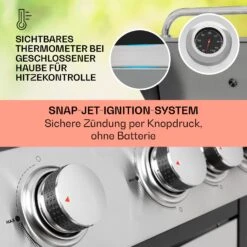 Tomahawk Gasgrill 4x3,6 KW + 2,7 KW Brenner 66x43,5 Cm Grill Edelstahl -Einrichtungsgeschäft 10034710 de 0004 usp