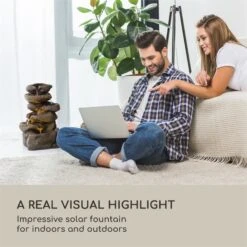 Savona Solarbrunnen 2,8 W Polyresin 5h Akku LEDs Steinoptik -Einrichtungsgeschäft 10034720 yy 0003 logo Blumfeldt Savona Solarbrunnen Steinoptik