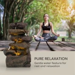 Savona Solarbrunnen 2,8 W Polyresin 5h Akku LEDs Steinoptik -Einrichtungsgeschäft 10034720 yy 0004 logo Blumfeldt Savona Solarbrunnen Steinoptik