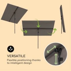 Flex-Shade XL Sonnenschirm 150 X 210 Cm Polyester UV 50 Dunkelgrau 10 Flex-Shade XL Sonnenschirm 150 X 210 Cm Polyester UV 50 Dunkelgrau -Einrichtungsgeschäft 10034728 yy 0003 logo Blumfeldt Flex Shade XL Sonnenschirm 150x210 grau