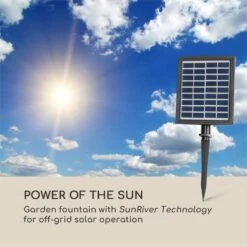 Mantua Kaskadenbrunnen Gartenbrunnen 4 Stufen Akku 2,8W Solar LED -Einrichtungsgeschäft 10034730 yy 0002 logo Blumfeldt Mantua Kaskadenbrunnen