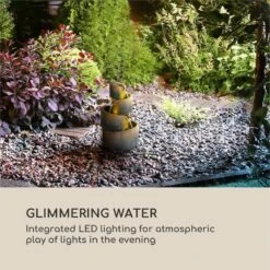 Mantua Kaskadenbrunnen Gartenbrunnen 4 Stufen Akku 2,8W Solar LED -Einrichtungsgeschäft 10034730 yy 0007 logo Blumfeldt Mantua Kaskadenbrunnen