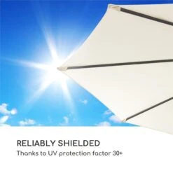 Belo Horizonte Sonnenschirm Sonnenschutz Ø 292cm Polyester Wasserabweisend Inkl. Standbasis Creme -Einrichtungsgeschäft 10034743 yy 0008 logo blumfeldt Belo Horizonte Sonnenschirm creme