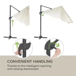 Belo Horizonte Sonnenschirm Sonnenschutz Ø 292cm Polyester Wasserabweisend Inkl. Standbasis Creme -Einrichtungsgeschäft 10034743 yy 0009 logo blumfeldt Belo Horizonte Sonnenschirm creme