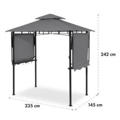 Steakhouse Wings Pavillon 244x260x152cm 160 G/m² PE Flammhemmend Stahl -Einrichtungsgeschäft 10034765 yy 0010 logo Blumfeldt Steakhouse Wings Pavillon dunkelgrau