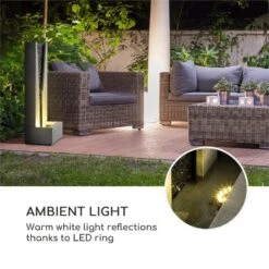 Riverrun Gartenbrunnen Zimmerbrunnen Indoor Outdoor 12W Pumpe LED-Ring -Einrichtungsgeschäft 10034777 yy 0006 logo Blumfeldt Riverrun Gartenbrunnen Zimmerbrunnen