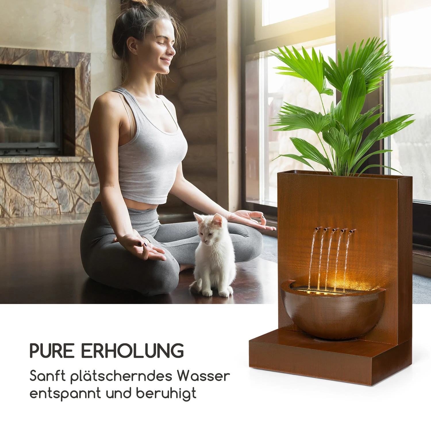 Windflower Gartenbrunnen Pflanzschale 11 W Indoor & Outdoor Verzinkt 2 Windflower Gartenbrunnen Pflanzschale 11 W Indoor & Outdoor Verzinkt – Bild 2