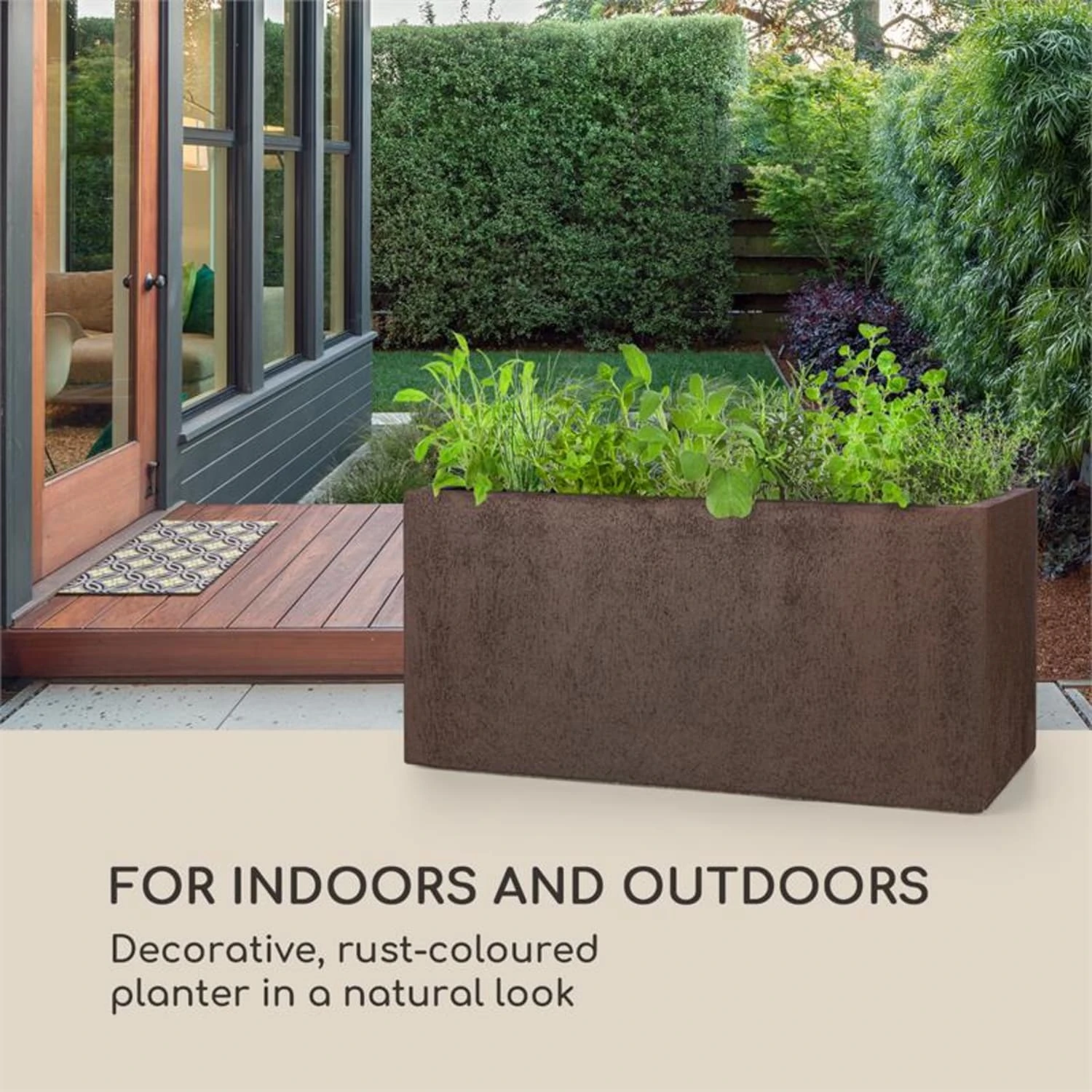 Solid Grow Rust Pflanzgefäß 80 X 38 X 38 Cm Fibreclay Rostfarben 2 Solid Grow Rust Pflanzgefäß 80 X 38 X 38 Cm Fibreclay Rostfarben – Bild 2