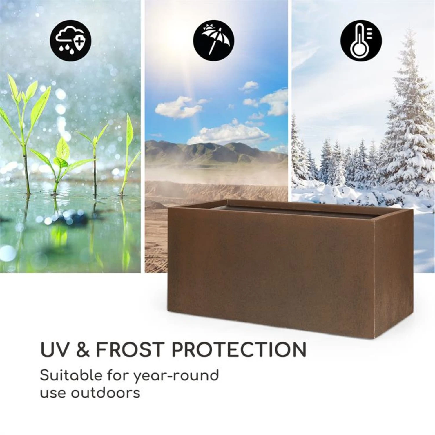 Solid Grow Rust Pflanzgefäß 80 X 38 X 38 Cm Fibreclay Rostfarben 5 Solid Grow Rust Pflanzgefäß 80 X 38 X 38 Cm Fibreclay Rostfarben – Bild 5