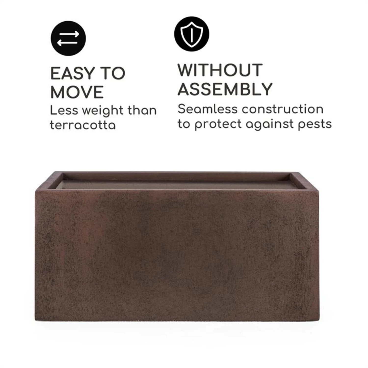 Solid Grow Rust Pflanzgefäß 80 X 38 X 38 Cm Fibreclay Rostfarben 7 Solid Grow Rust Pflanzgefäß 80 X 38 X 38 Cm Fibreclay Rostfarben – Bild 7