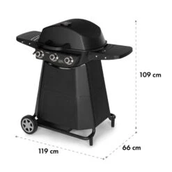 Vanquish Gasgrill 3 Edelstahlbrenner 3 X 3 KW 63,5 X 45 Cm Grillfläche -Einrichtungsgeschäft 10034805 yy 0009 logo Klarstein Vanquish Gasgrill schwarz