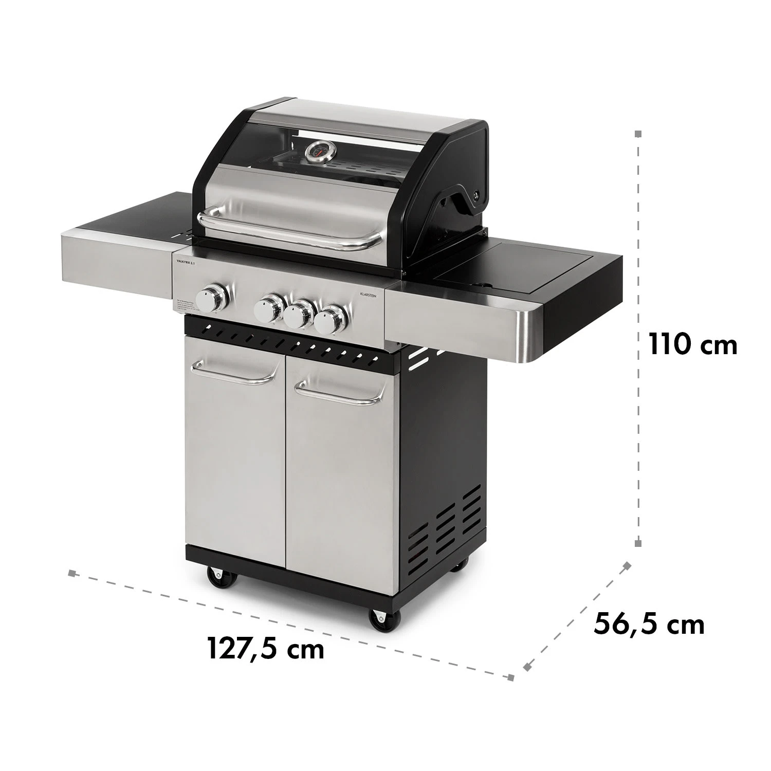 Valkyrie Gasgrill 3x3,2 + 2,9 KW Sichtfenster 54x42 Cm Grill Edelstahl 10 Valkyrie Gasgrill 3x3,2 + 2,9 KW Sichtfenster 54x42 Cm Grill Edelstahl – Bild 10