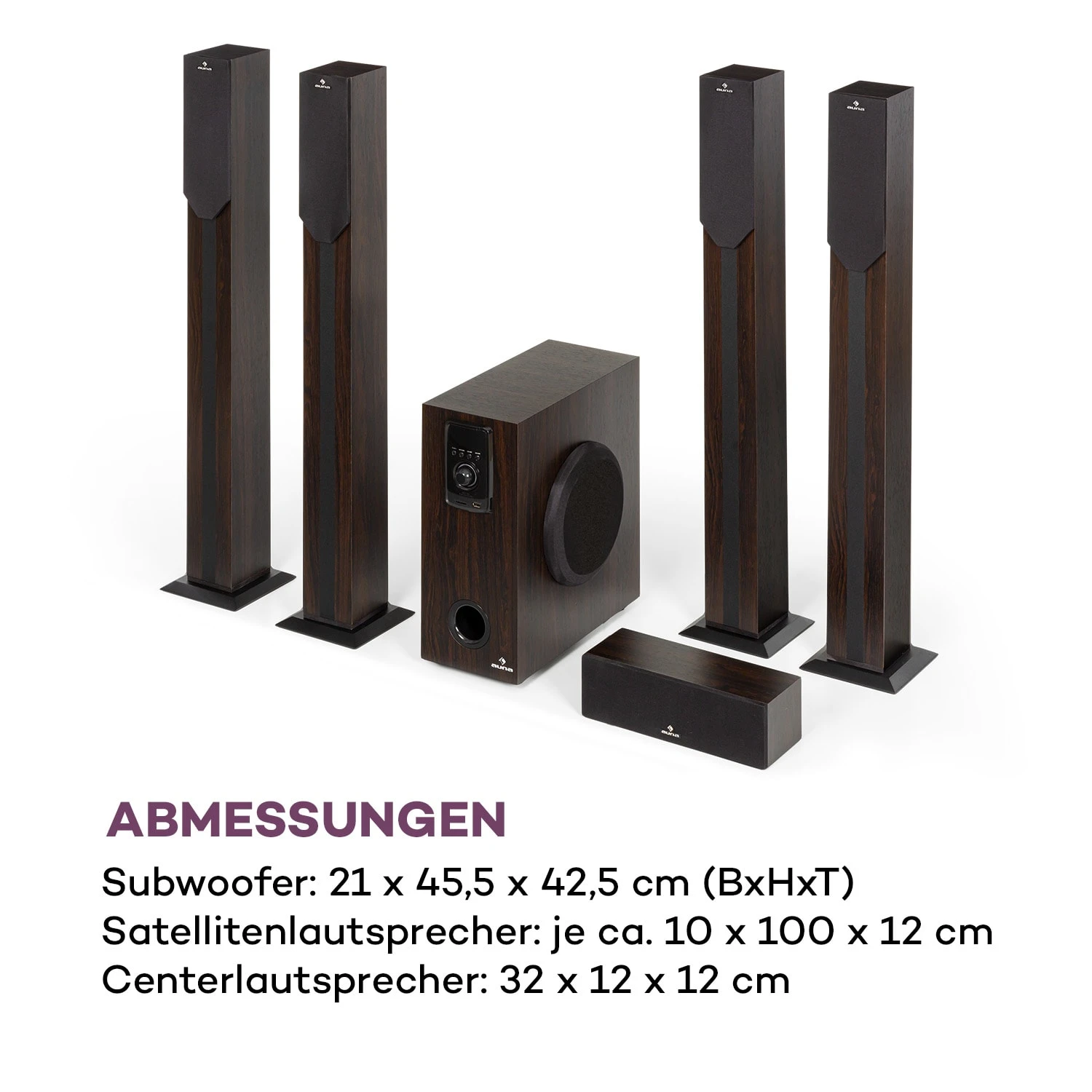Areal Elegance 5.1-Surround-System 190W RMS BT USB AUX Fernbedienung 9 Areal Elegance 5.1-Surround-System 190W RMS BT USB AUX Fernbedienung – Bild 9