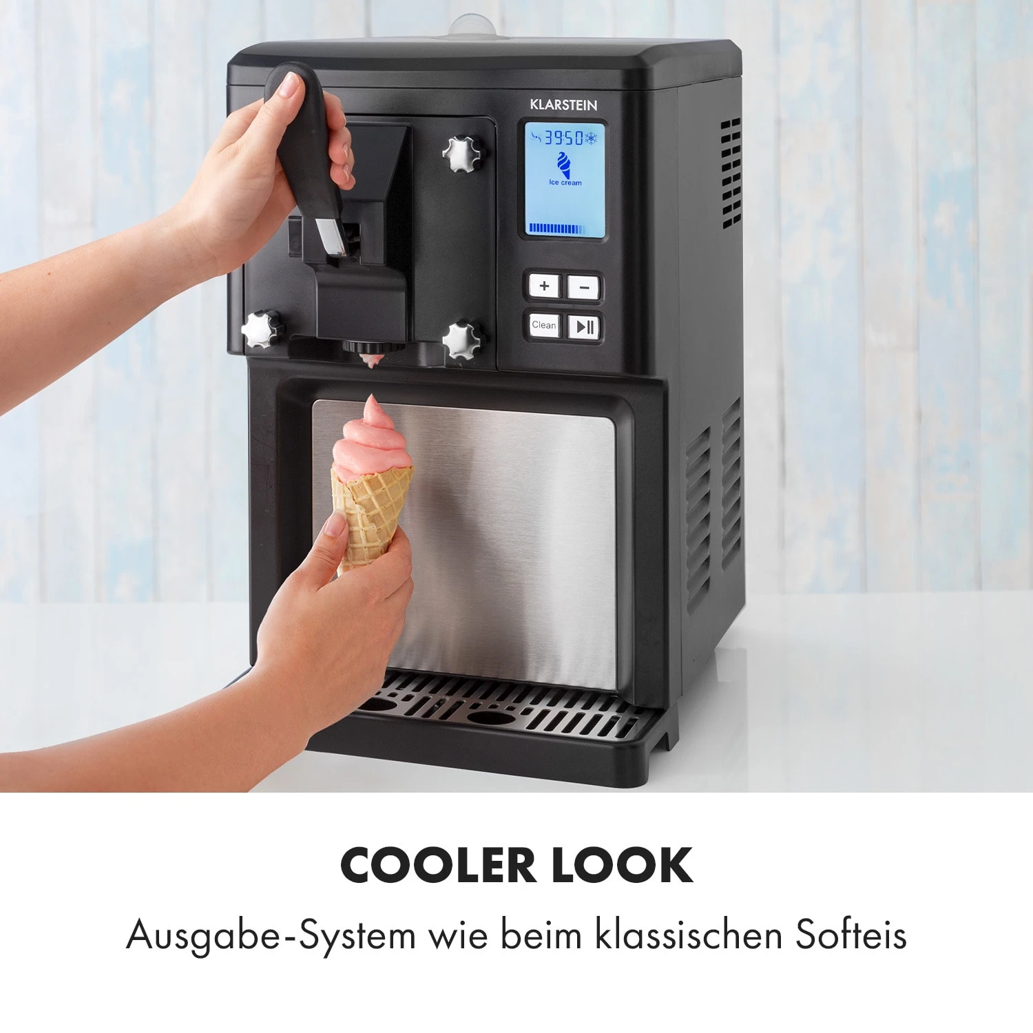Sweet Sundae Eiscrememaschine Kompressor 1,5l Edelstahl Schwarz 3 Sweet Sundae Eiscrememaschine Kompressor 1,5l Edelstahl Schwarz – Bild 3