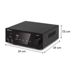 AMP-2 DG Stereo-Hifi-Verstärker 2x50W RMS BT/USB Opt. & Coax. Dig-In -Einrichtungsgeschäft 10035179 yy 0007 logo auna AMP2 DG Stereo Hifi Verstaerker schwarz