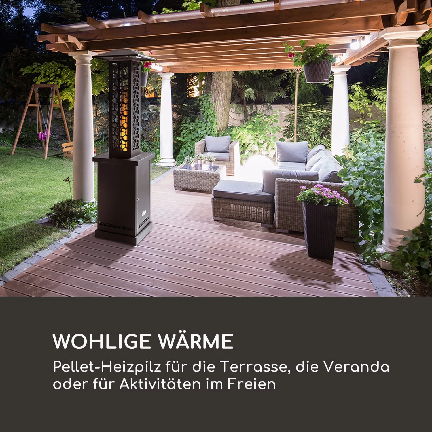 Heat Hunter Pellet-Terrassenheizer 12,2 KW Mobil Edelstahl 2 Heat Hunter Pellet-Terrassenheizer 12,2 KW Mobil Edelstahl – Bild 2