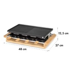 Tournedo Raclette 1200W Aluminiumguss 8 Personen Holz-Dekor -Einrichtungsgeschäft 10035219 yy 0009 logo Klarstein Tournedo Raclette Holz Dekor