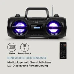 Soundblaster DAB Boombox Bluetooth CD/MP3/USB/AUX DAB+/UKW LED 50Wmax. 13 Soundblaster DAB Boombox Bluetooth CD/MP3/USB/AUX DAB+/UKW LED 50Wmax. -Einrichtungsgeschäft 10035222 de 0005 logo