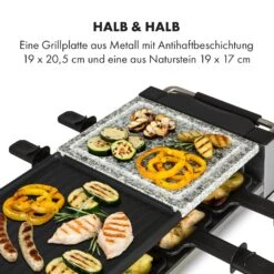 Bistecca Raclette 1200W Metall / Stein 8 Personen Kontroll-LED -Einrichtungsgeschäft 10035293 de 0004 logo
