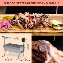 Sauenland Mini Rotisserie-Grill Drehspieß 4W 12kg Max. Edelstahl -Einrichtungsgeschäft 10035371 de 0006 usp