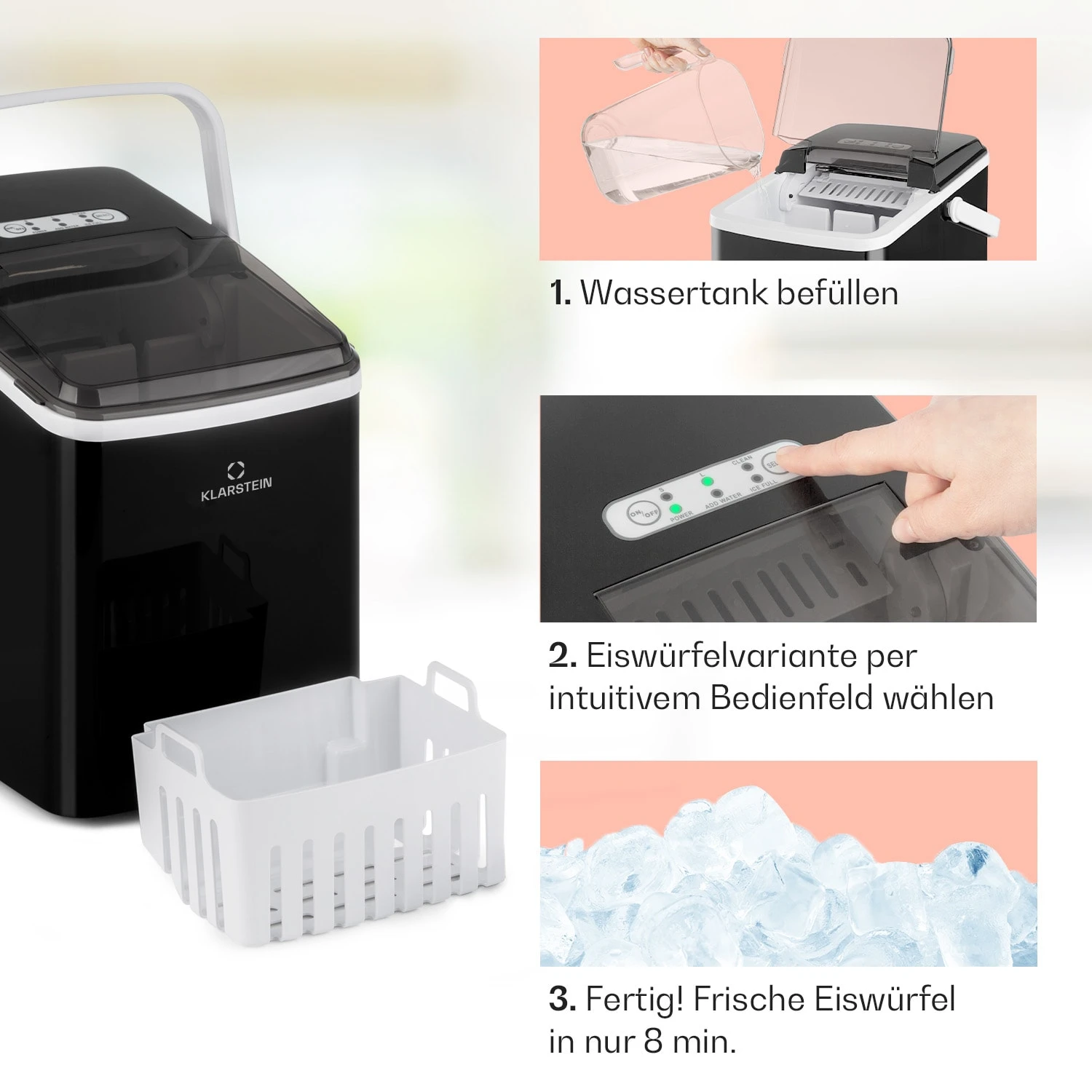 Arctic Porter Eiswürfelmaschine Bullet-Eis 12kg/24h Edelstahl 4 Arctic Porter Eiswürfelmaschine Bullet-Eis 12kg/24h Edelstahl – Bild 4