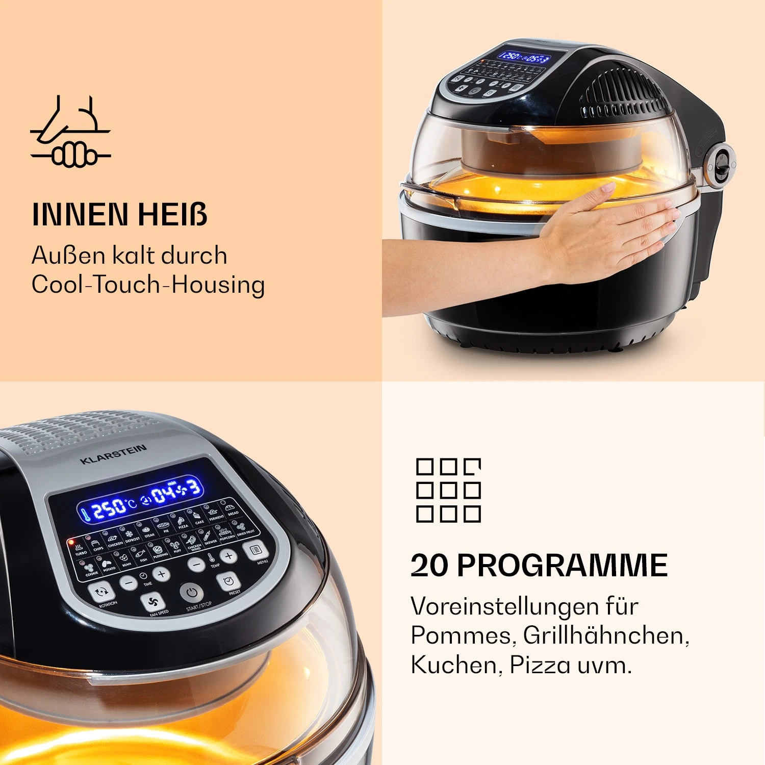 VitAir Smart Heißluftfritteuse App-Steuerung / 1400W / 7,75 Ltr / 20 Programme 5 VitAir Smart Heißluftfritteuse App-Steuerung / 1400W / 7,75 Ltr / 20 Programme – Bild 5