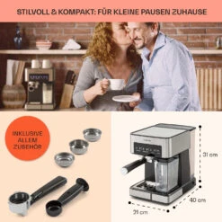 Arabica Comfort Espressomaschine 1350W 20 Bar 1,8l Touch-Bedienfeld -Einrichtungsgeschäft 10035655 de 0005 usp