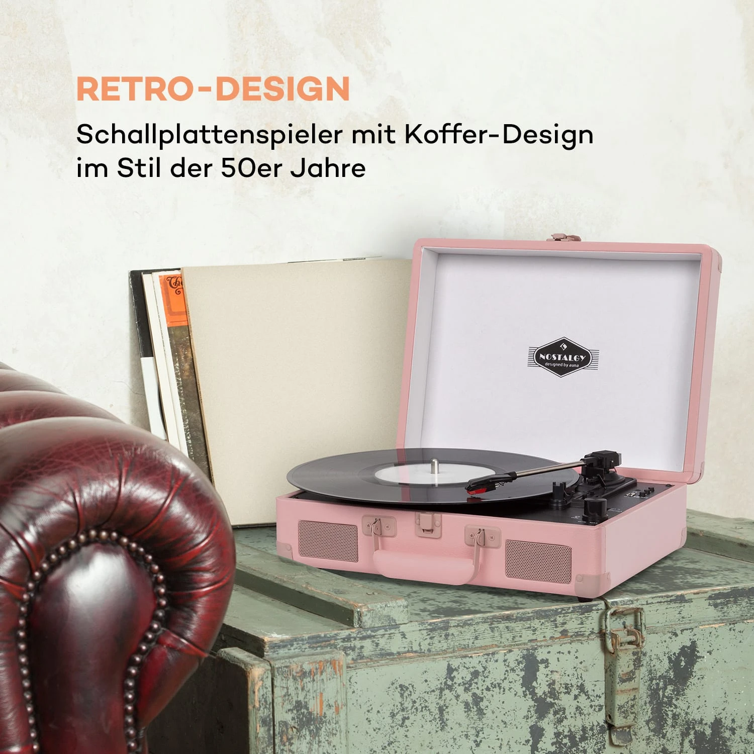 Peggy Sue BT Plattenspieler Stereolautsprecher USB BT Tragbar 2 Peggy Sue BT Plattenspieler Stereolautsprecher USB BT Tragbar – Bild 2