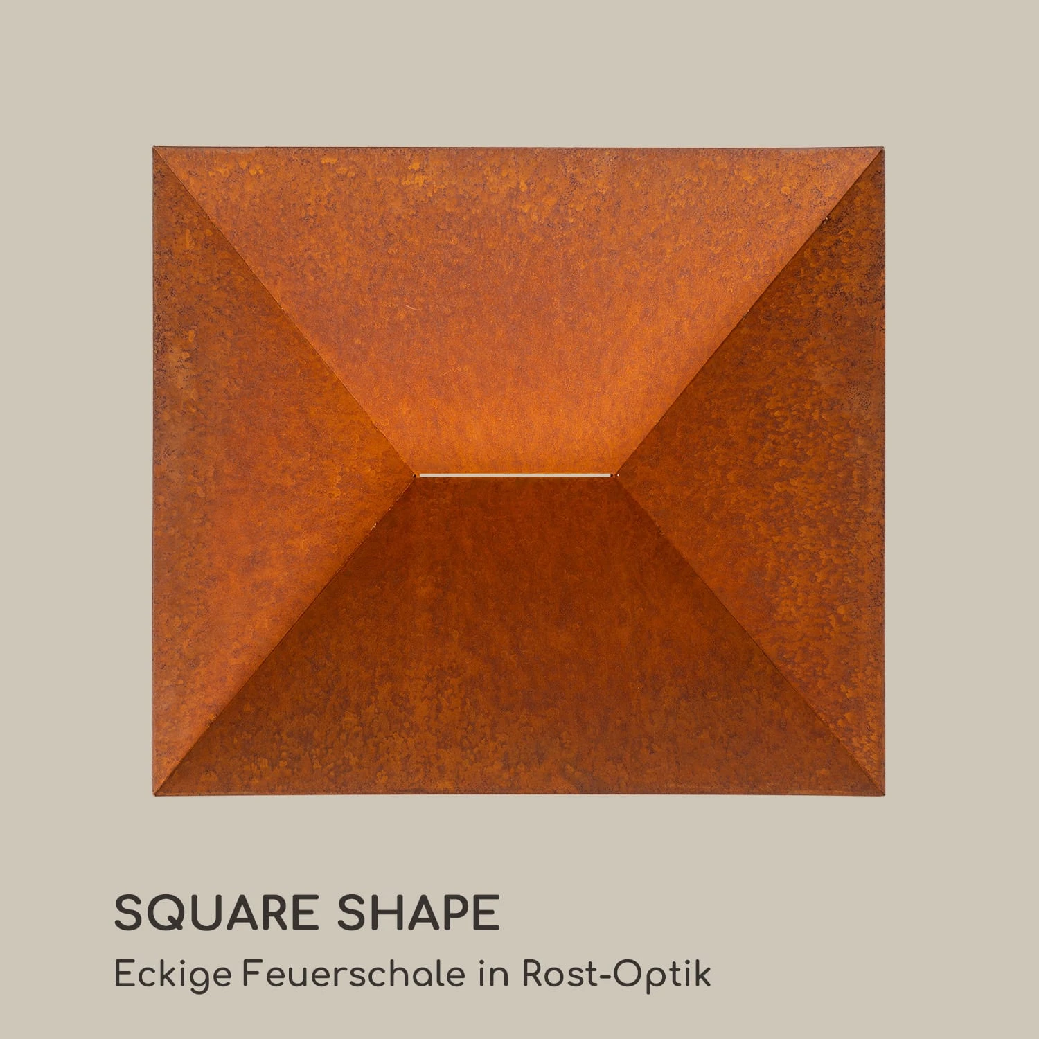 Desert Rust Square Feuerschale Pflanzschale Stahl 52x46 Cm Rost-Optik 3 Desert Rust Square Feuerschale Pflanzschale Stahl 52x46 Cm Rost-Optik – Bild 3