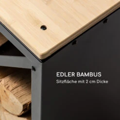Kindlewood L Black Holzspeicher Sitzbank 104x40x35cm Bambus Zink -Einrichtungsgeschäft 10035762 de 0004 logo