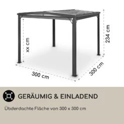Pantheon Cortina Solid Sky Pergola Vordach 3x3m Polycarbonat -Einrichtungsgeschäft 10035872 de 0004 usp