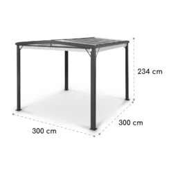 Pantheon Cortina Solid Sky Pergola Vordach 3x3m Polycarbonat -Einrichtungsgeschäft 10035872 yy 0007 dimensions