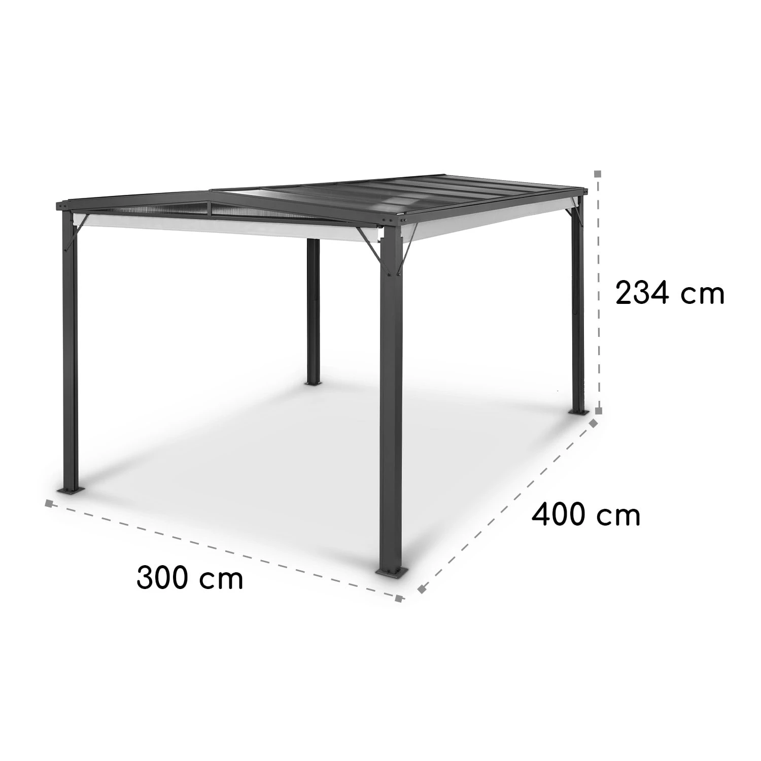 Pantheon Cortina Solid Sky Pergola Vordach 3x4m Polycarbonat 7 Pantheon Cortina Solid Sky Pergola Vordach 3x4m Polycarbonat – Bild 7