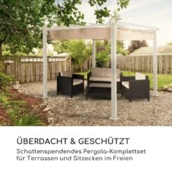 Pantheon Pergola Aluminiumkantrohr 3x3m 4 Eckpfosten Wasserabweisend -Einrichtungsgeschäft 10035876 de 0002 logo