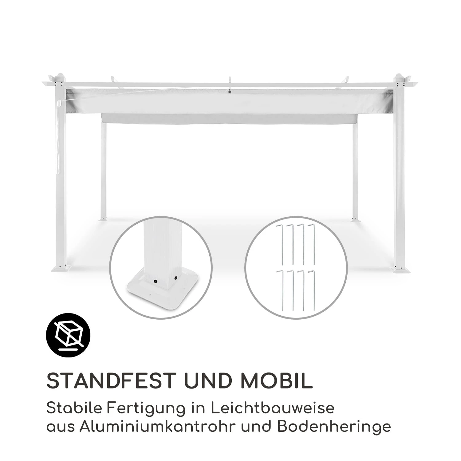 Pantheon Pergola Aluminiumkantrohr 3x4m 4 Eckpfosten Wasserabweisend 3 Pantheon Pergola Aluminiumkantrohr 3x4m 4 Eckpfosten Wasserabweisend – Bild 3