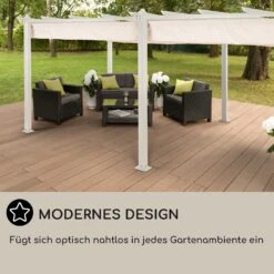 Pantheon Pergola Aluminiumkantrohr 3x6m 4 Eckpfosten Wasserabweisend -Einrichtungsgeschäft 10035880 DE 0006 usp