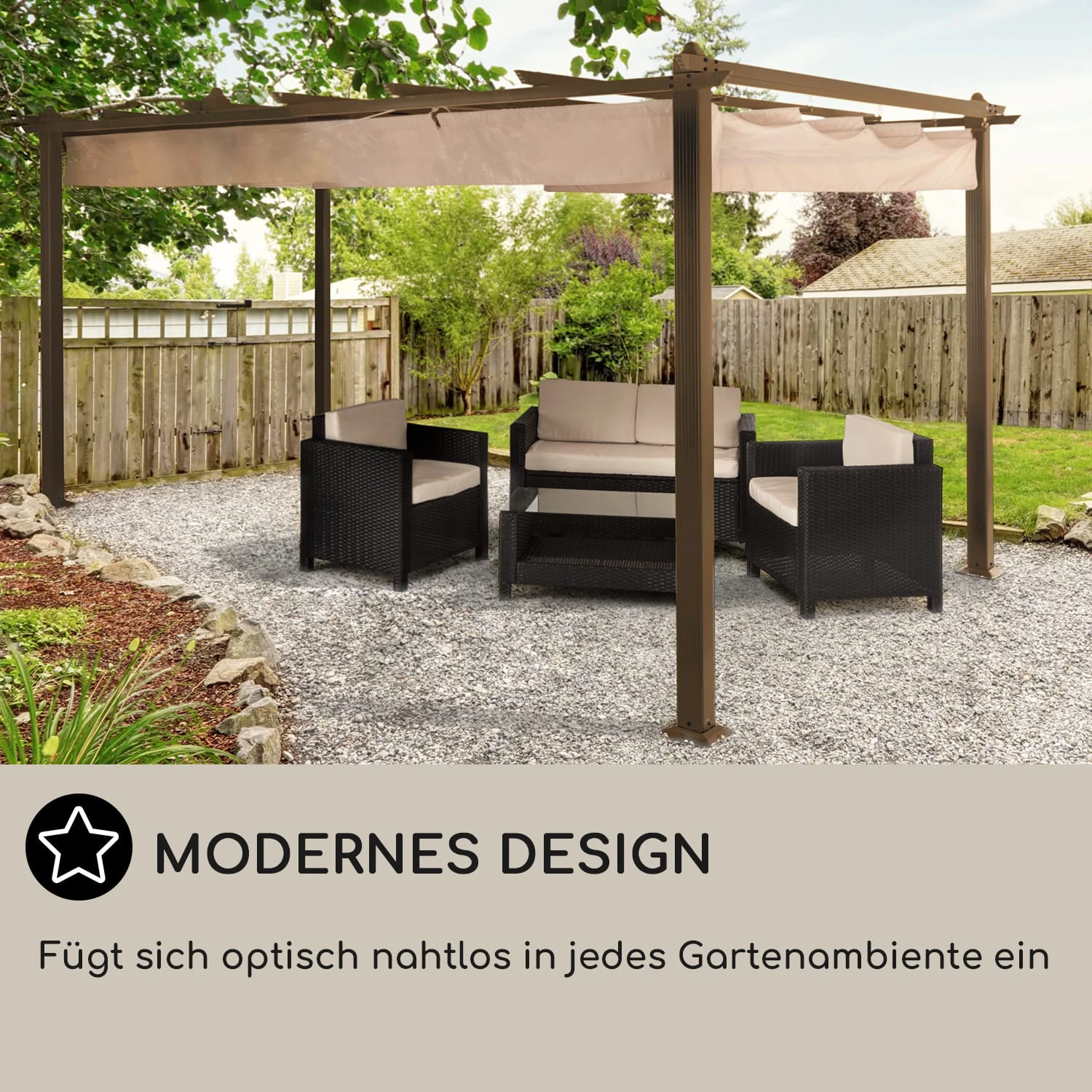 Pantheon Rust Pergola Aluminium 3x4m 6 Eckpfosten Wasserabweisend 6 Pantheon Rust Pergola Aluminium 3x4m 6 Eckpfosten Wasserabweisend – Bild 6