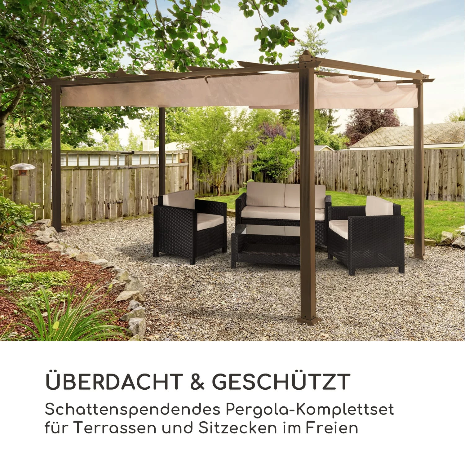 Pantheon Rust Pergola Aluminium 3x4m 6 Eckpfosten Wasserabweisend 2 Pantheon Rust Pergola Aluminium 3x4m 6 Eckpfosten Wasserabweisend – Bild 2